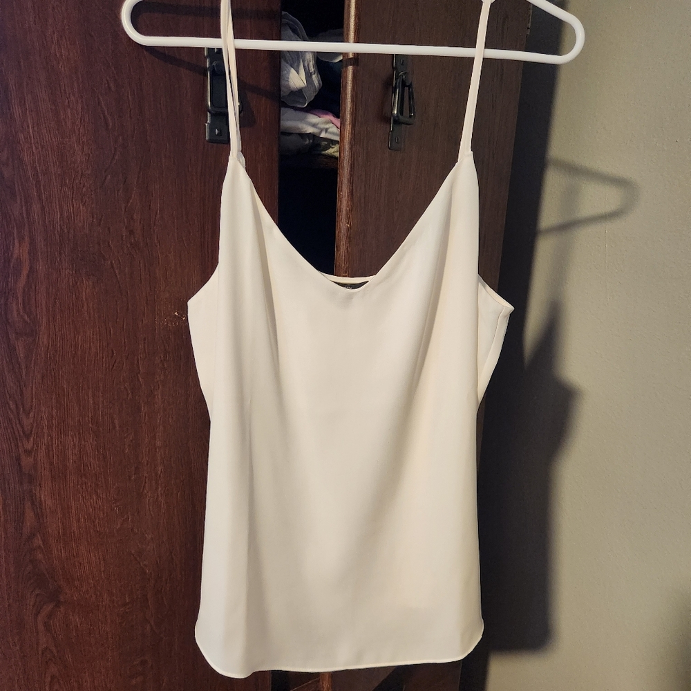 J Crew White Flowy Shell Tank